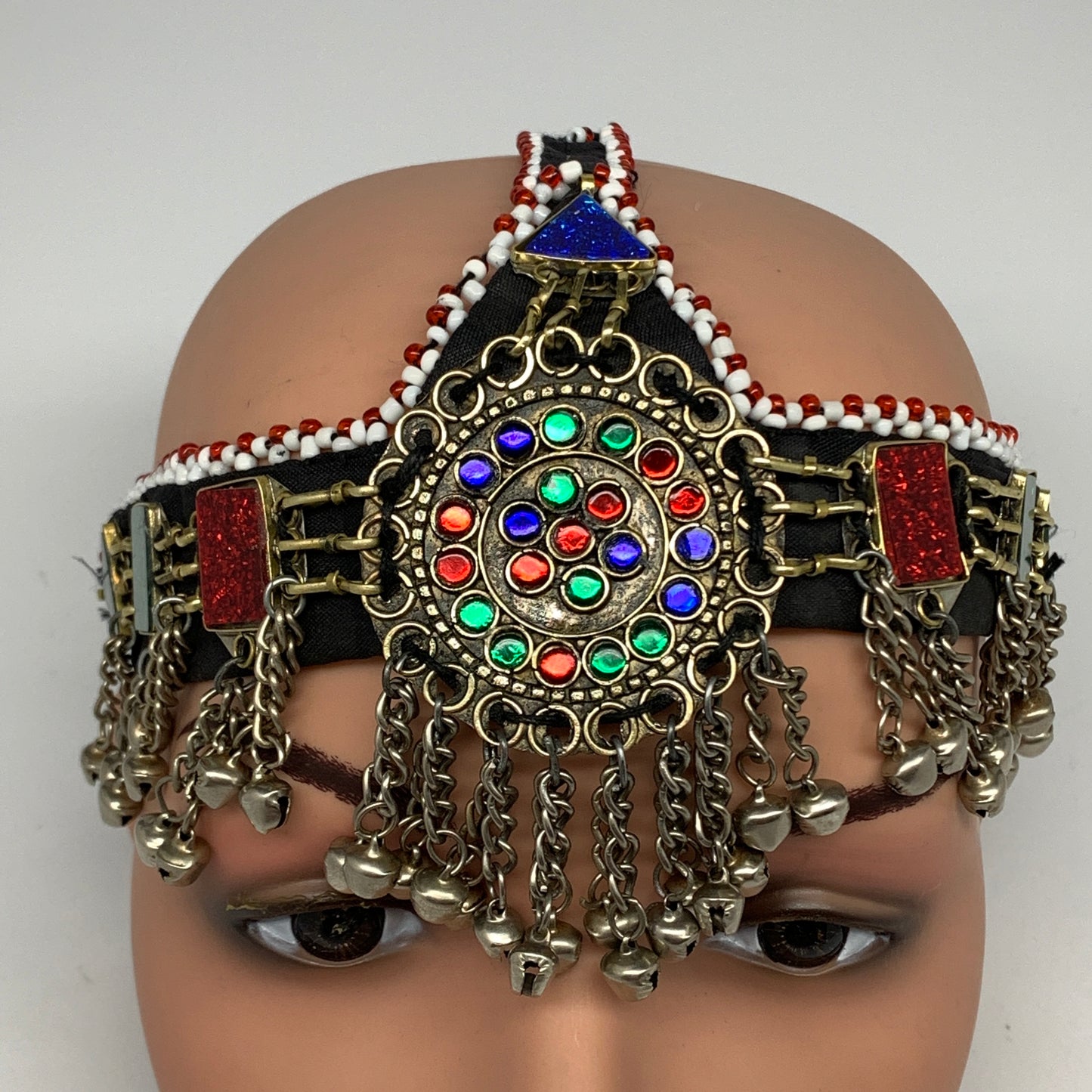 82.9g, Kuchi Headdress Headpiece Afghan Ethnic Tribal Jingle Bells @Afghanistan,