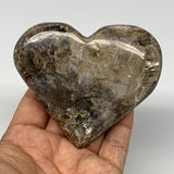 191.3g,3"x3.6"x0.9" Natural Chocolate Gray Onyx Heart Polished @Morocco,B18778