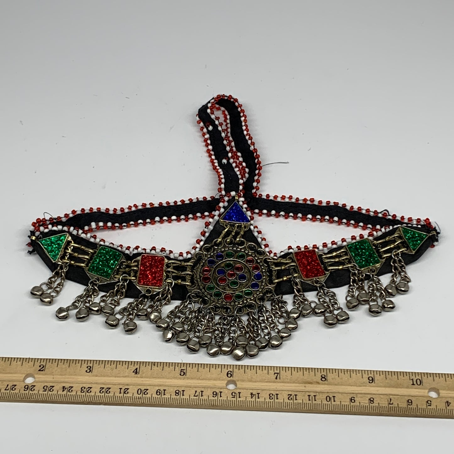82.9g, Kuchi Headdress Headpiece Afghan Ethnic Tribal Jingle Bells @Afghanistan,
