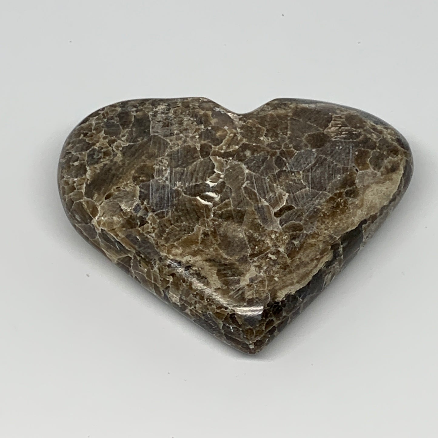 191.3g,3"x3.6"x0.9" Natural Chocolate Gray Onyx Heart Polished @Morocco,B18778
