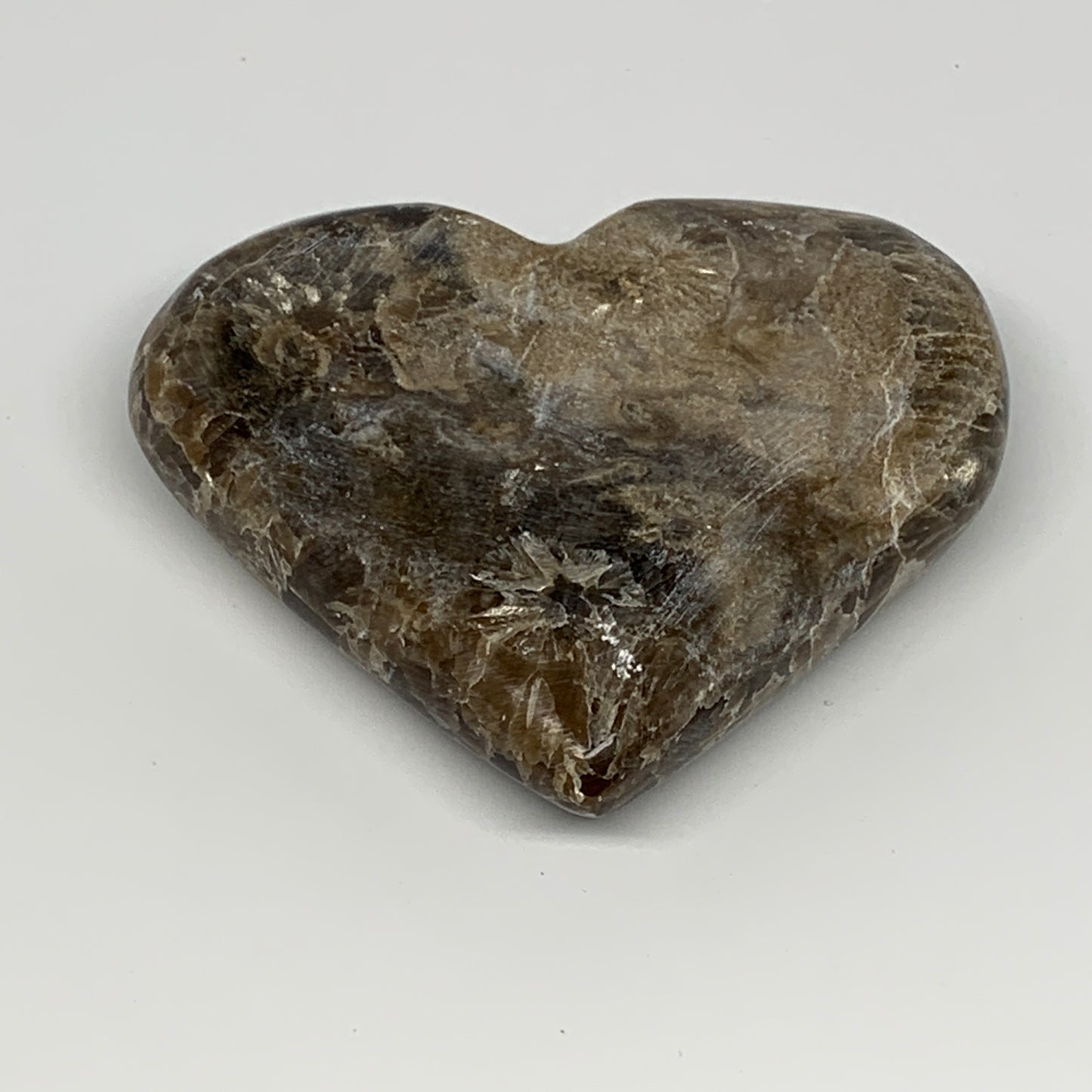 191.3g,3"x3.6"x0.9" Natural Chocolate Gray Onyx Heart Polished @Morocco,B18778