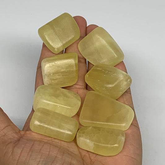 151.4g, 1.1"-1.5", 8pcs, Natural Lemon Calcite Tumbled Stones @Afghanistan, B268