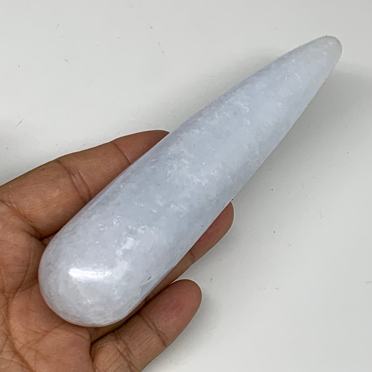 219g,5.7"x1.3" Natural Blue Calcite Wand Stick, Home Decor, Collectible, B6194