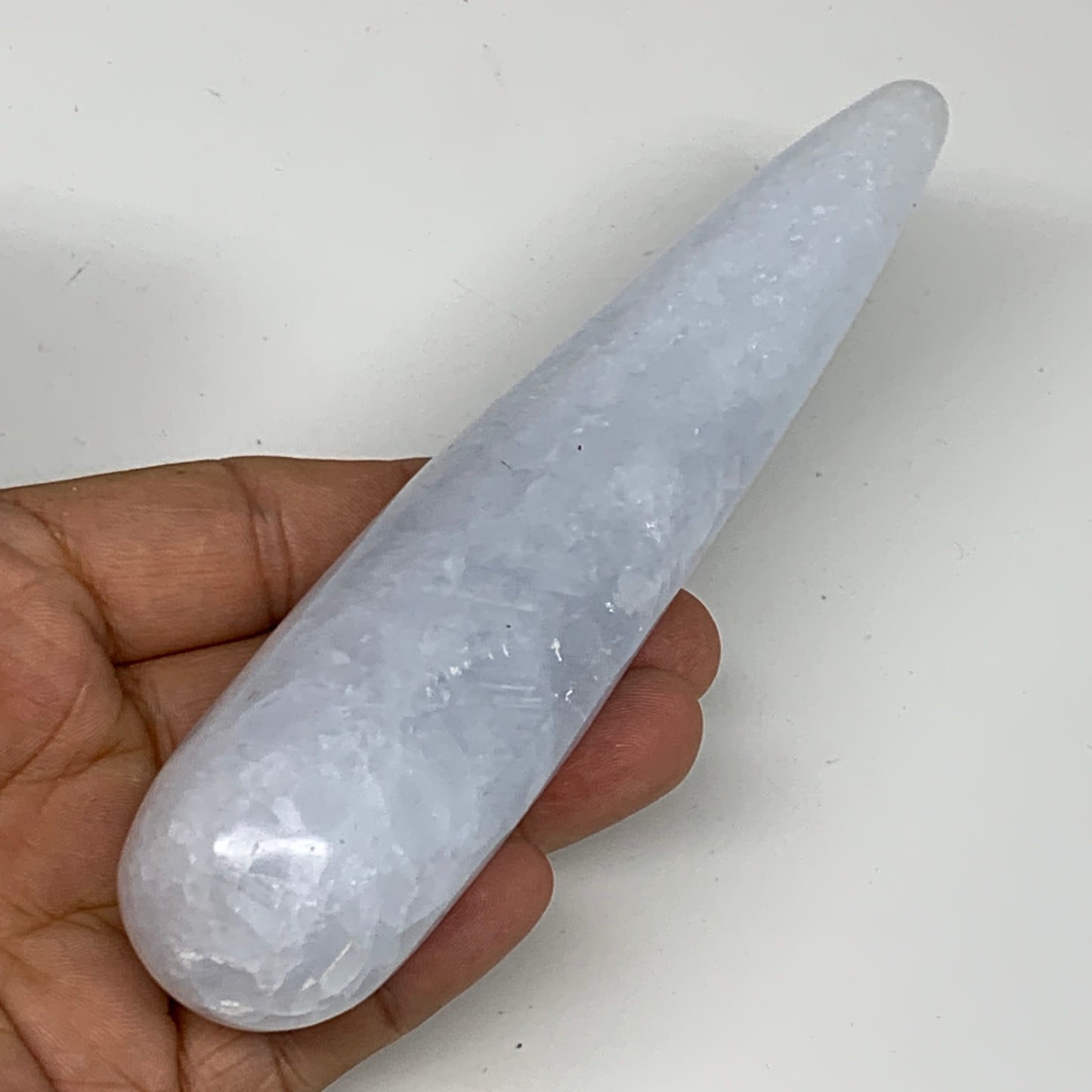 219g,5.7"x1.3" Natural Blue Calcite Wand Stick, Home Decor, Collectible, B6194