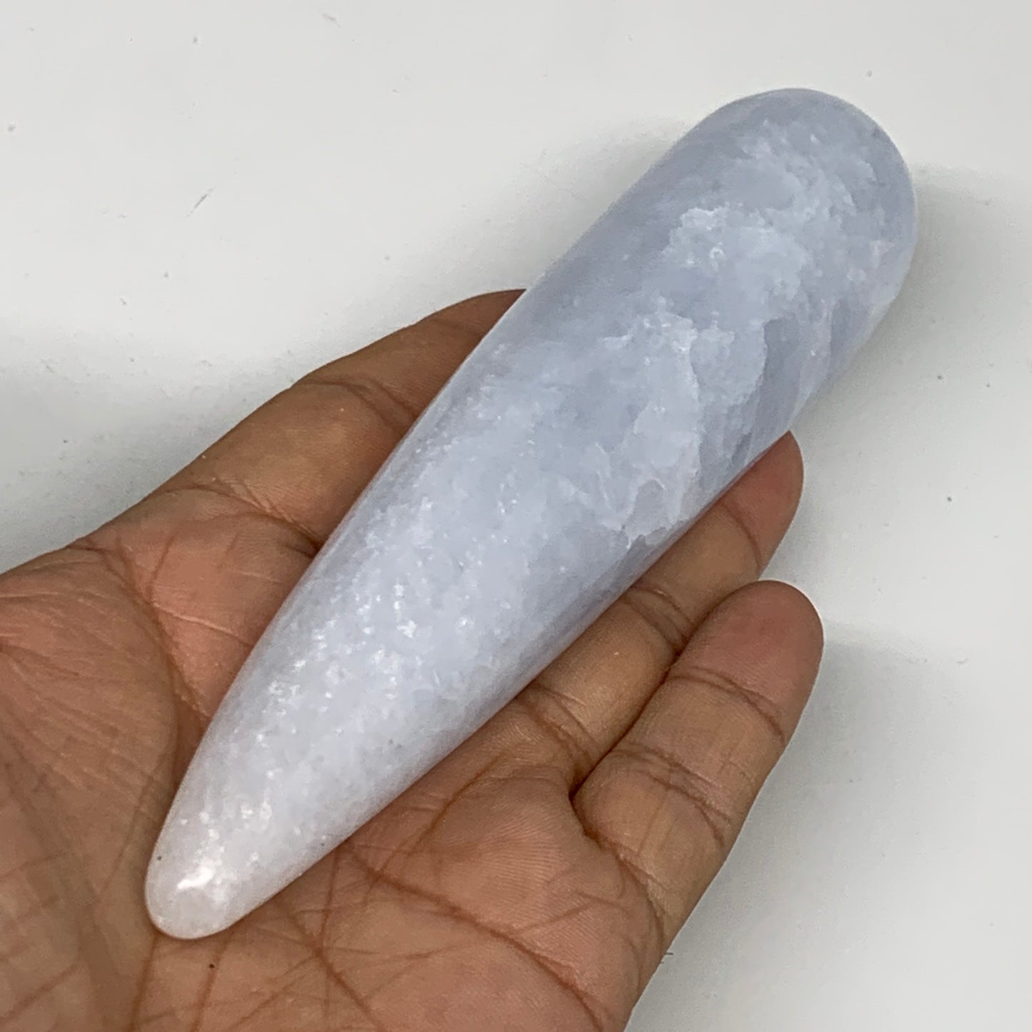 219g,5.7"x1.3" Natural Blue Calcite Wand Stick, Home Decor, Collectible, B6194