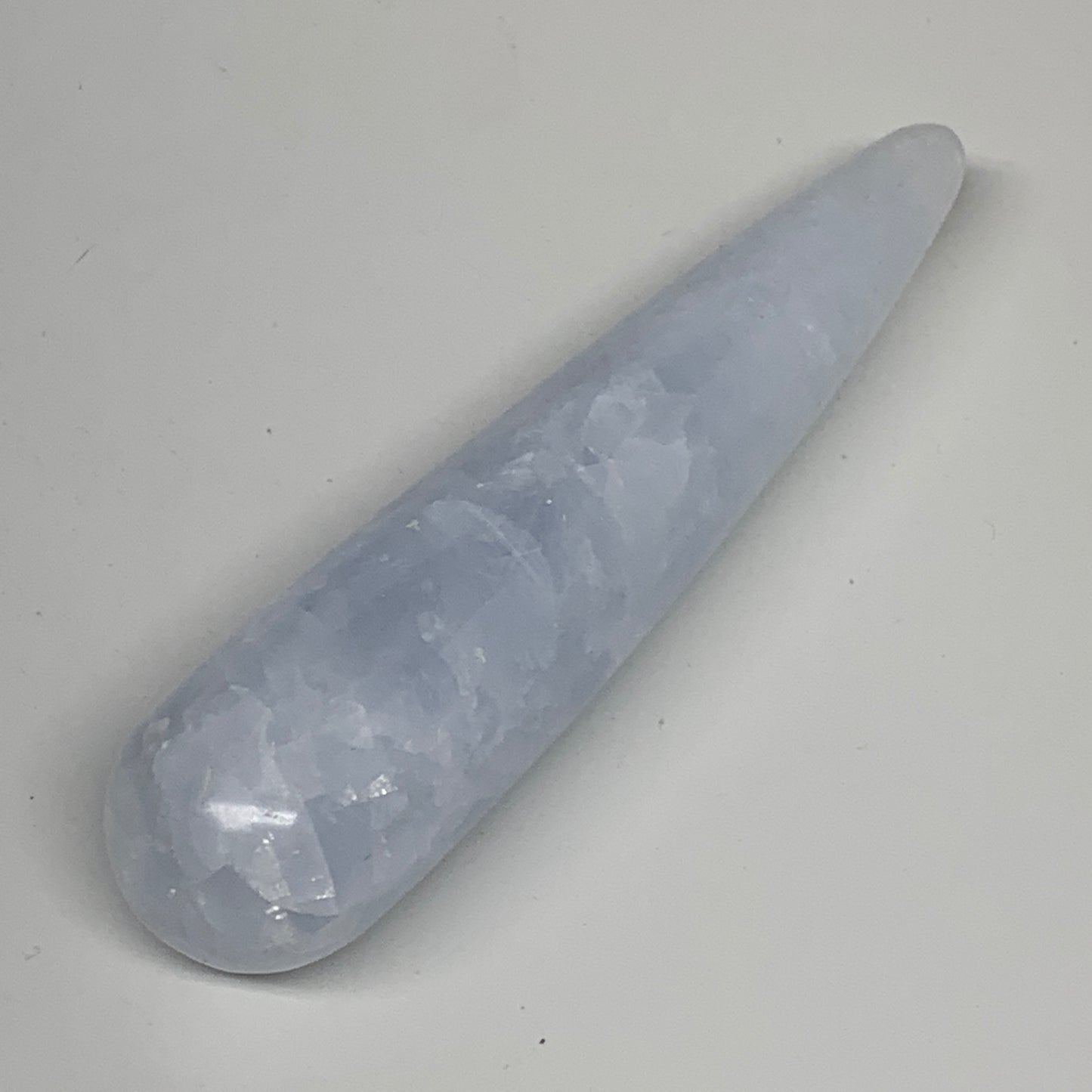 219g,5.7"x1.3" Natural Blue Calcite Wand Stick, Home Decor, Collectible, B6194