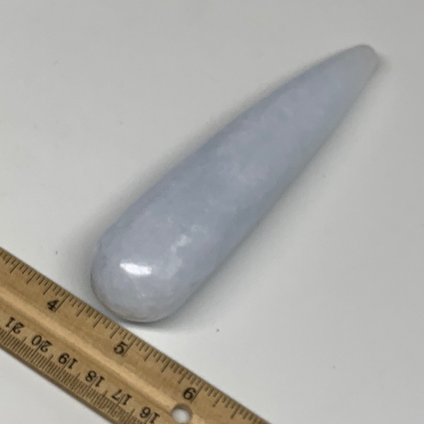 219g,5.7"x1.3" Natural Blue Calcite Wand Stick, Home Decor, Collectible, B6194