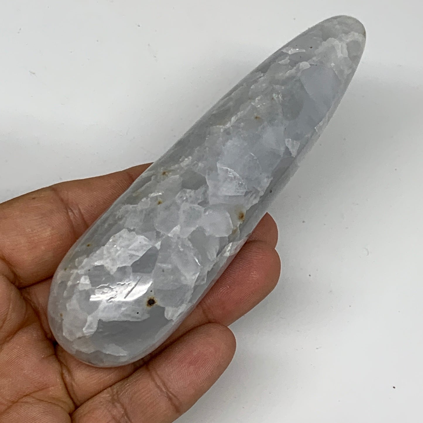 170.4g,4.6"x1.2" Natural Blue Calcite Wand Stick, Home Decor, Collectible, B6195
