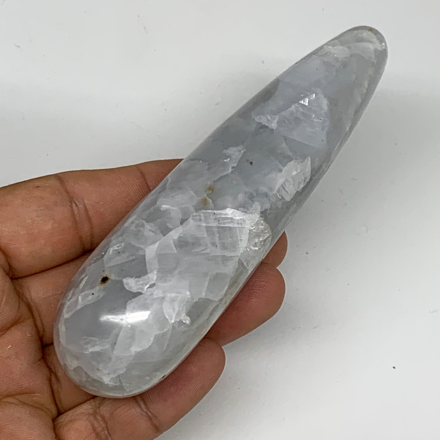170.4g,4.6"x1.2" Natural Blue Calcite Wand Stick, Home Decor, Collectible, B6195