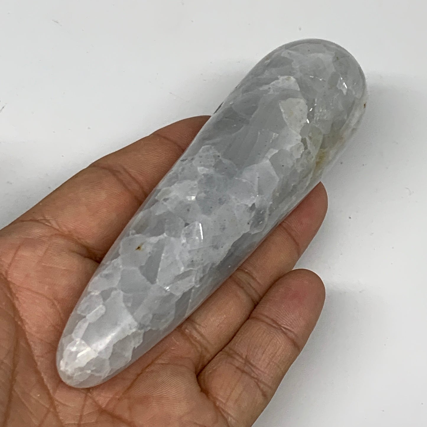 170.4g,4.6"x1.2" Natural Blue Calcite Wand Stick, Home Decor, Collectible, B6195