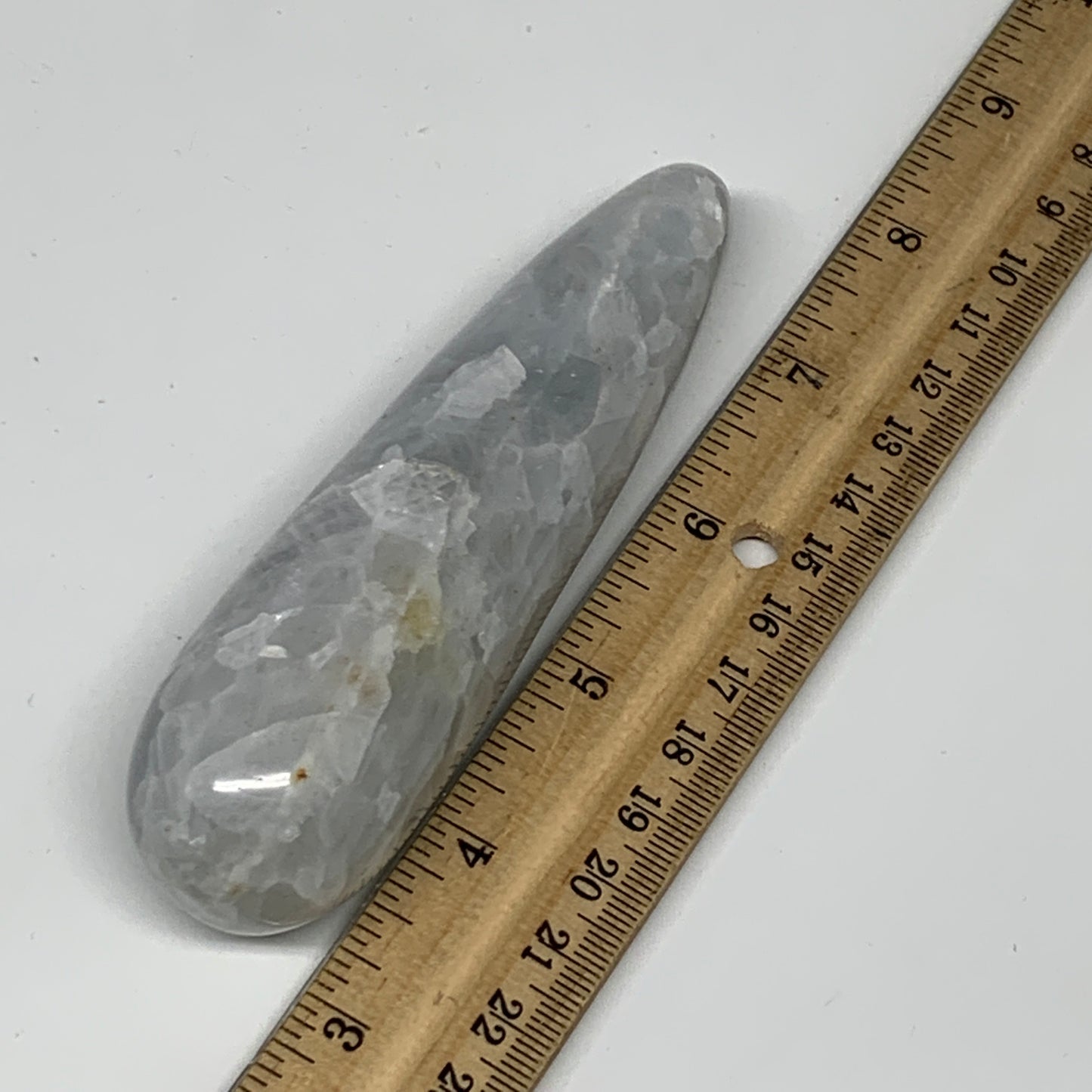 170.4g,4.6"x1.2" Natural Blue Calcite Wand Stick, Home Decor, Collectible, B6195