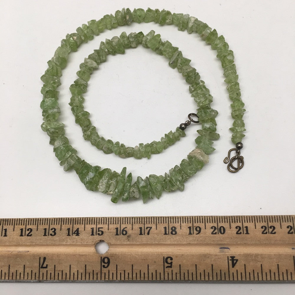 34.8 Grams, Small Natural Rough Green Peridot chips Beads Strand @Pakistan,TB96