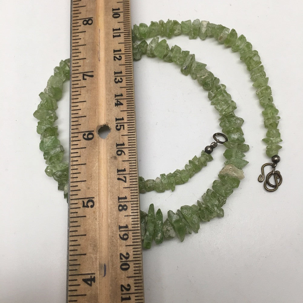 34.8 Grams, Small Natural Rough Green Peridot chips Beads Strand @Pakistan,TB96