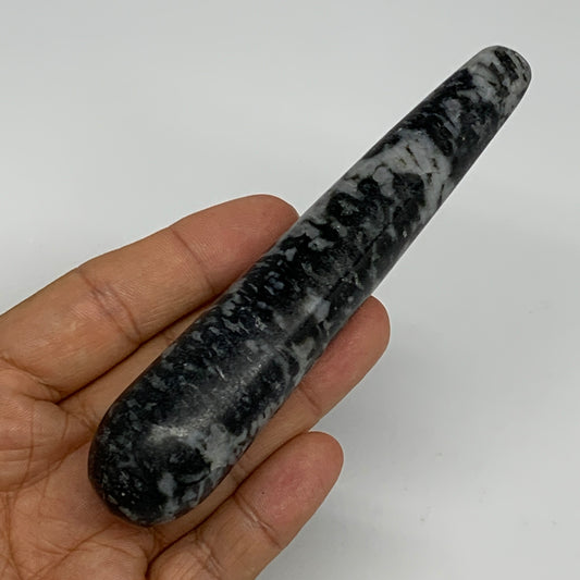 111.5g,4.8"x1" Indigo Gabro Merlinite Stick, Wand,Home Decor,Collectible,B18019