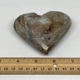213.5g,3"x3.5"x1.2" Natural Chocolate Gray Onyx Heart Polished @Morocco,B18784