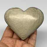 222.4g,2.9"x3.4"x1.2" Natural Chocolate Gray Onyx Heart Polished @Morocco,B18785