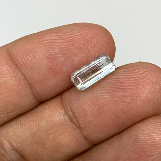 1.83 cts, 10mmx5mmx4mm, Aquamarine Crystal Facetted Stone Loose @Pakistan,CTS190