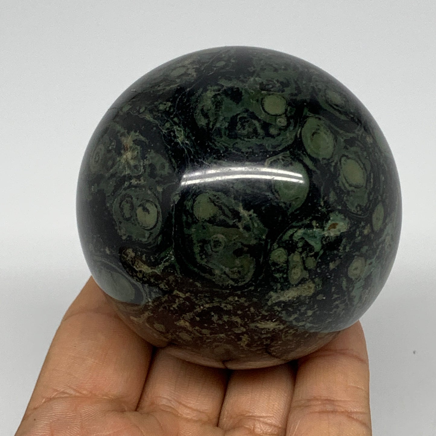 404.4g, 2.6"(66mm), Crocodile Kambaba Jasper Sphere Ball Reiki @Madagascar,B1568