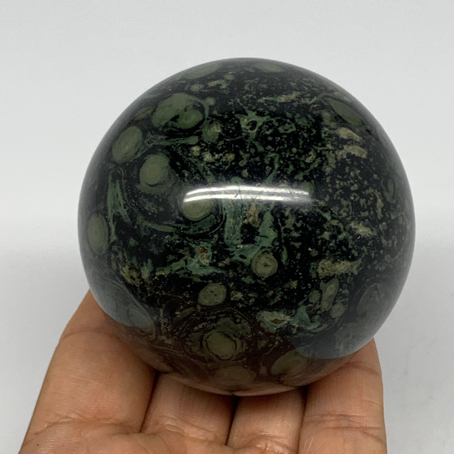 404.4g, 2.6"(66mm), Crocodile Kambaba Jasper Sphere Ball Reiki @Madagascar,B1568