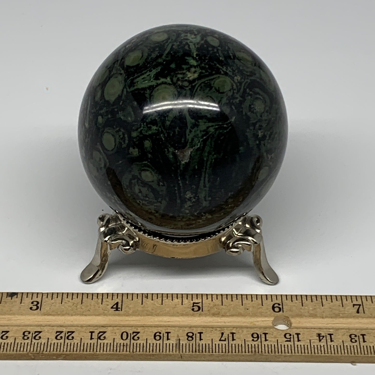 404.4g, 2.6"(66mm), Crocodile Kambaba Jasper Sphere Ball Reiki @Madagascar,B1568