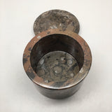 580g Round Shape Fossils Ammonite Brown Medium Jewelry Box @Morocco,MF610 - watangem.com