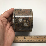 580g Round Shape Fossils Ammonite Brown Medium Jewelry Box @Morocco,MF610 - watangem.com