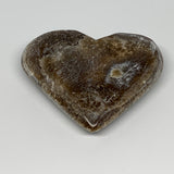 200.4g,3.1"x3.7"x0.9" Natural Chocolate Gray Onyx Heart Polished @Morocco,B18789
