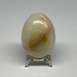 261.3g, 2.8"x2" Natural Green Onyx Egg Gemstone Mineral, from Pakistan, B24348