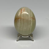 261.3g, 2.8"x2" Natural Green Onyx Egg Gemstone Mineral, from Pakistan, B24348