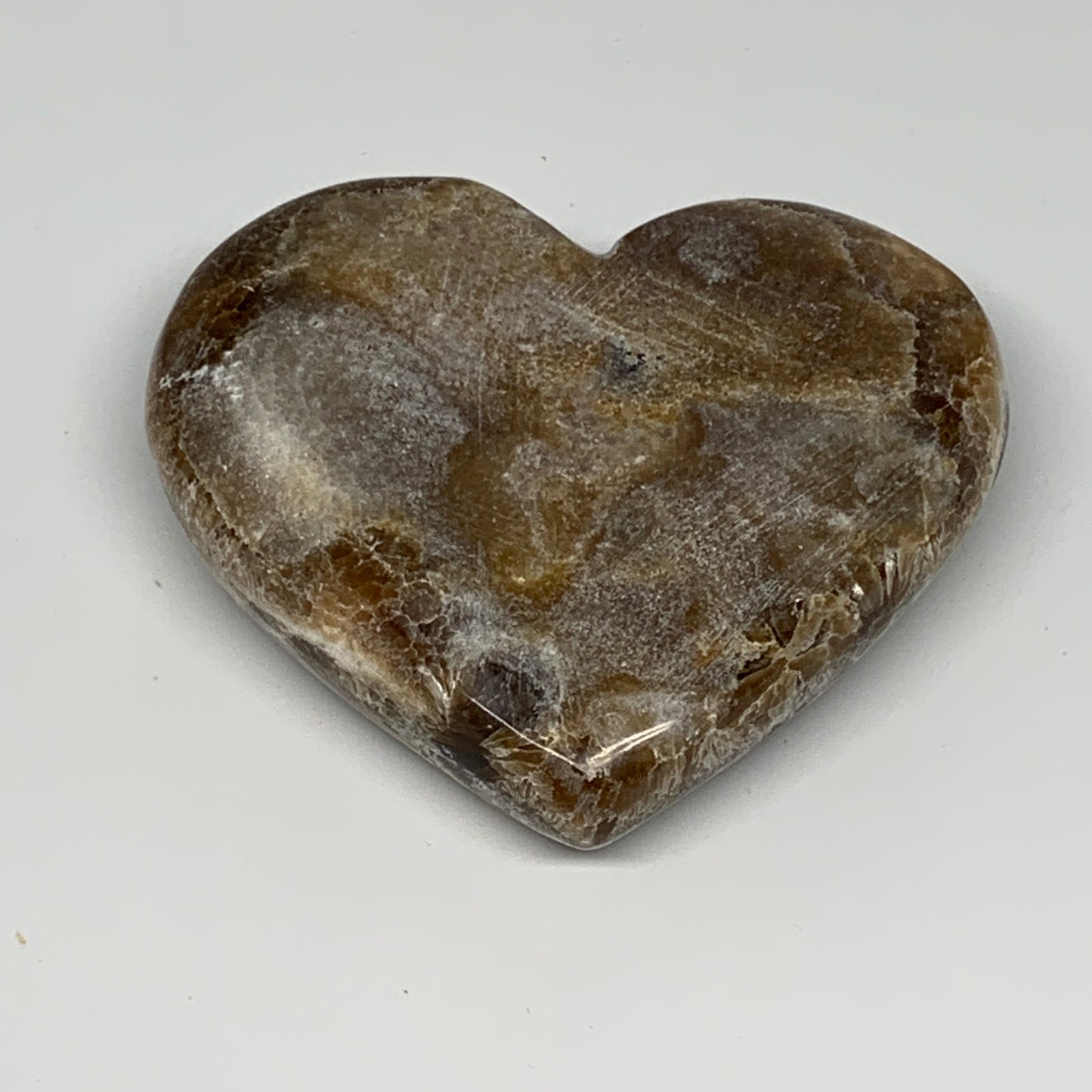 167.8g,2.9"x3.3"x0.8" Natural Chocolate Gray Onyx Heart Polished @Morocco,B18795