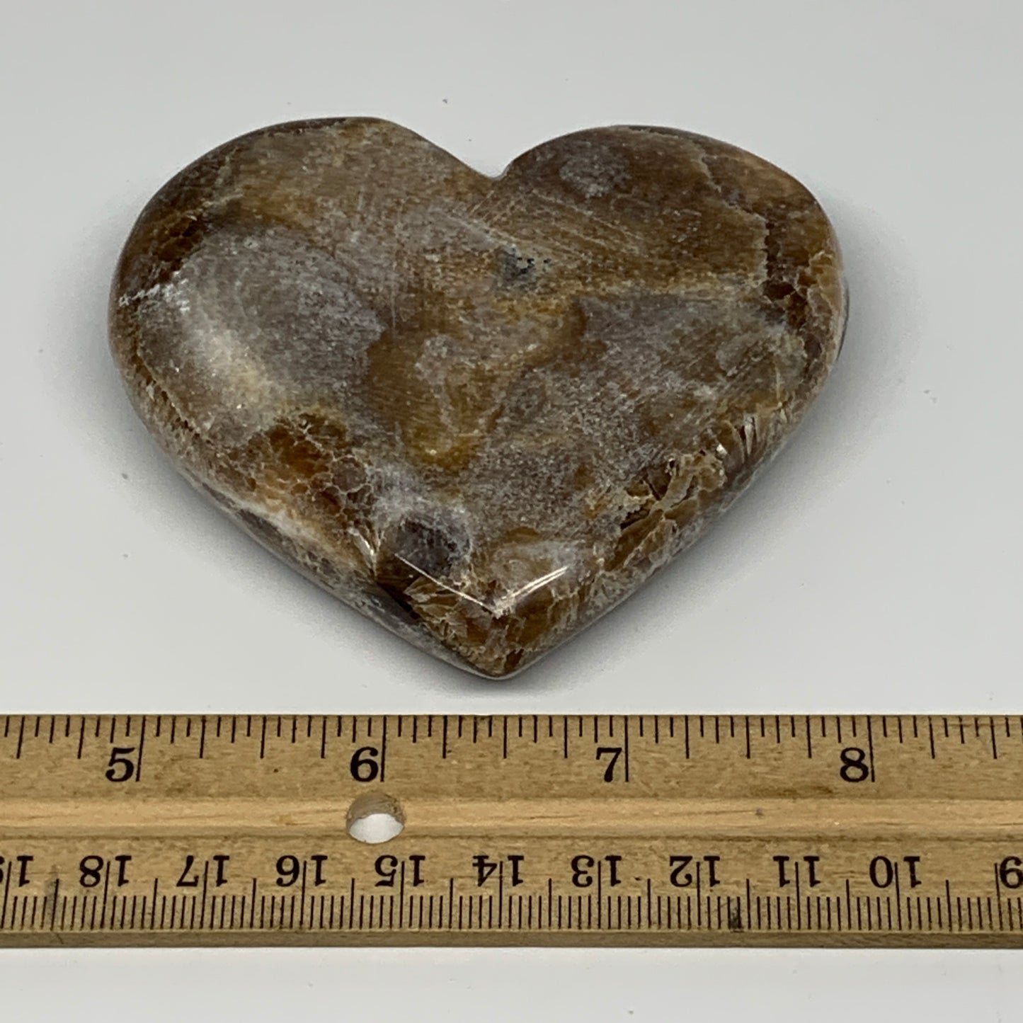 167.8g,2.9"x3.3"x0.8" Natural Chocolate Gray Onyx Heart Polished @Morocco,B18795