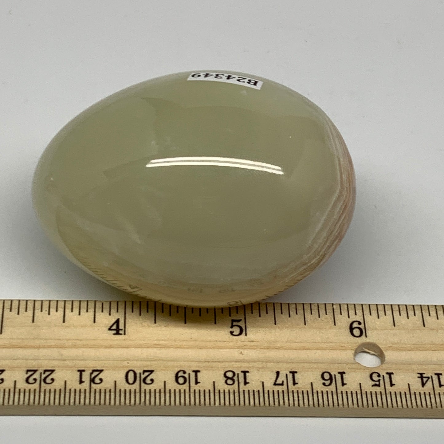 239.4g, 2.7"x2" Natural Green Onyx Egg Gemstone Mineral, from Pakistan, B24349