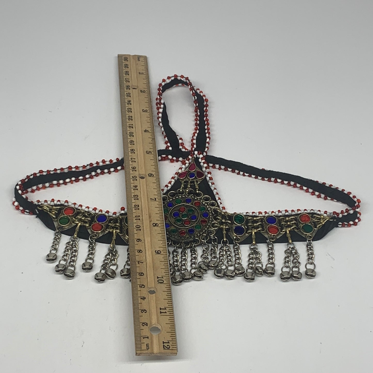 75.3g, Kuchi Headdress Headpiece Afghan Ethnic Tribal Jingle Bells @Afghanistan,