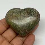 88.9g, 1.9"x2.2"x0.8", Ruby Kyanite Heart Small Polished Healing Crystal, B22065