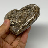 183.5g,2.8"x3.4"x0.9" Natural Chocolate Gray Onyx Heart Polished @Morocco,B18799