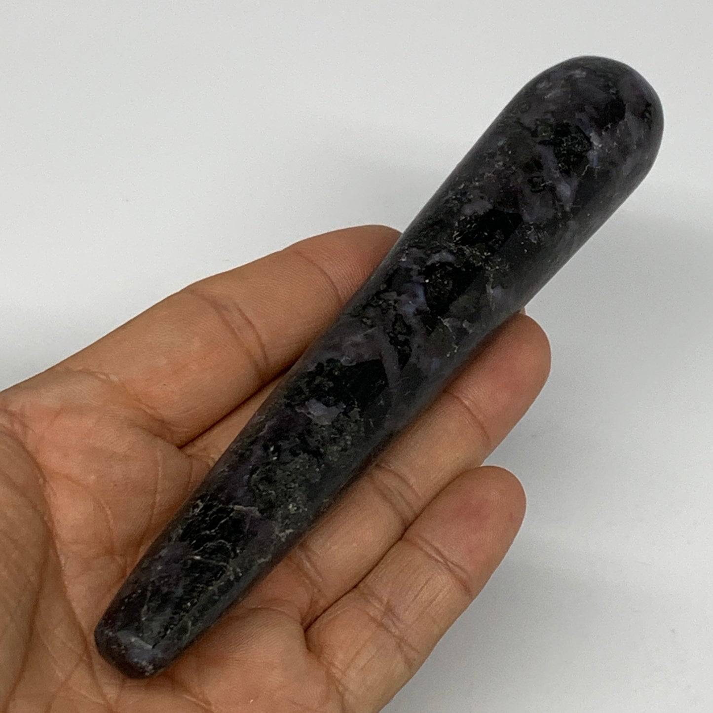 135.6g,5.7"x1" Indigo Gabro Merlinite Stick, Wand,Home Decor,Collectible,B18036