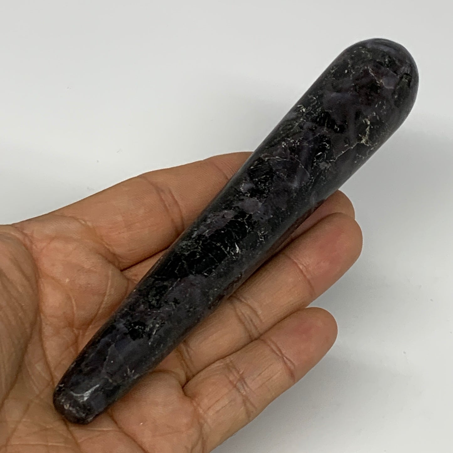 135.6g,5.7"x1" Indigo Gabro Merlinite Stick, Wand,Home Decor,Collectible,B18036