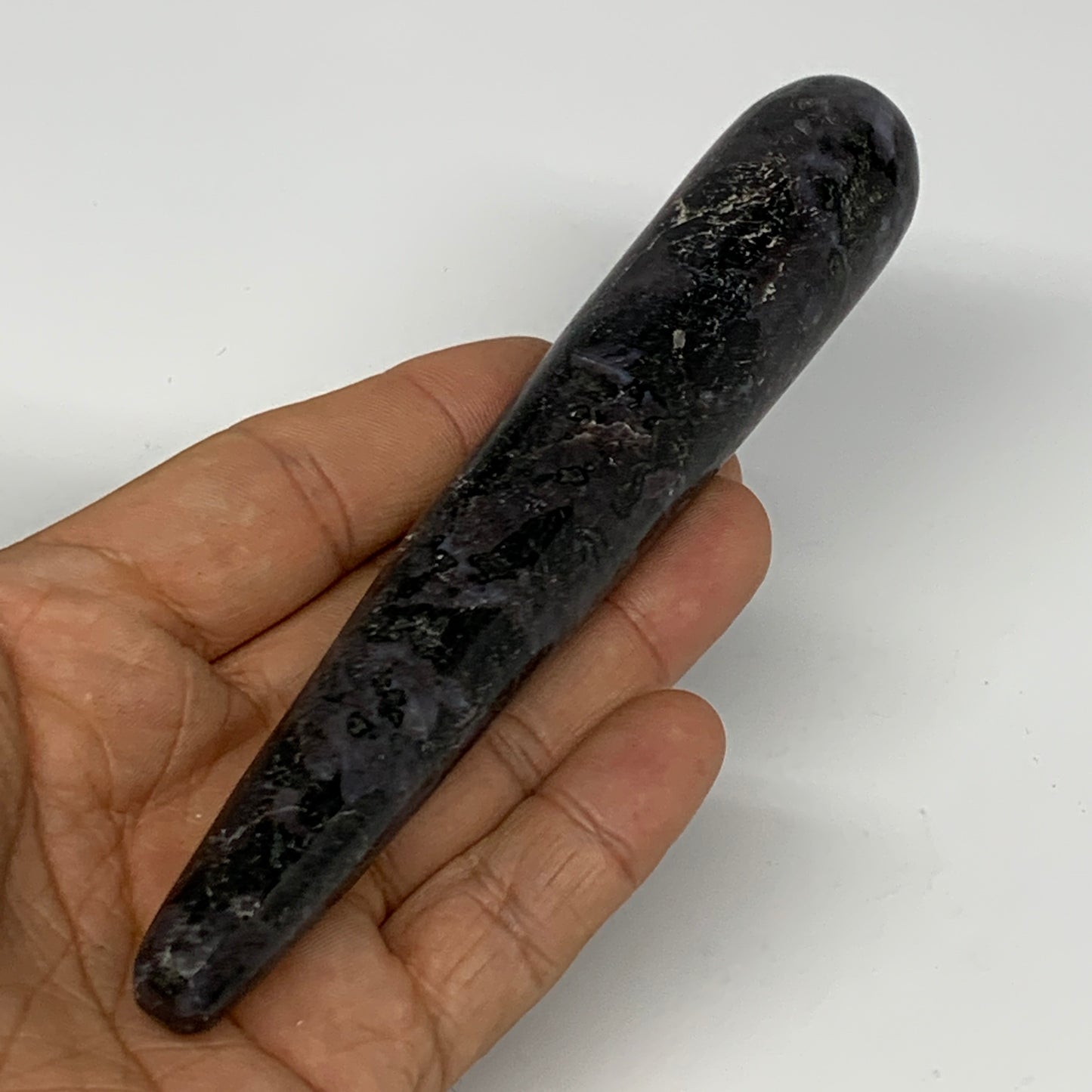 135.6g,5.7"x1" Indigo Gabro Merlinite Stick, Wand,Home Decor,Collectible,B18036