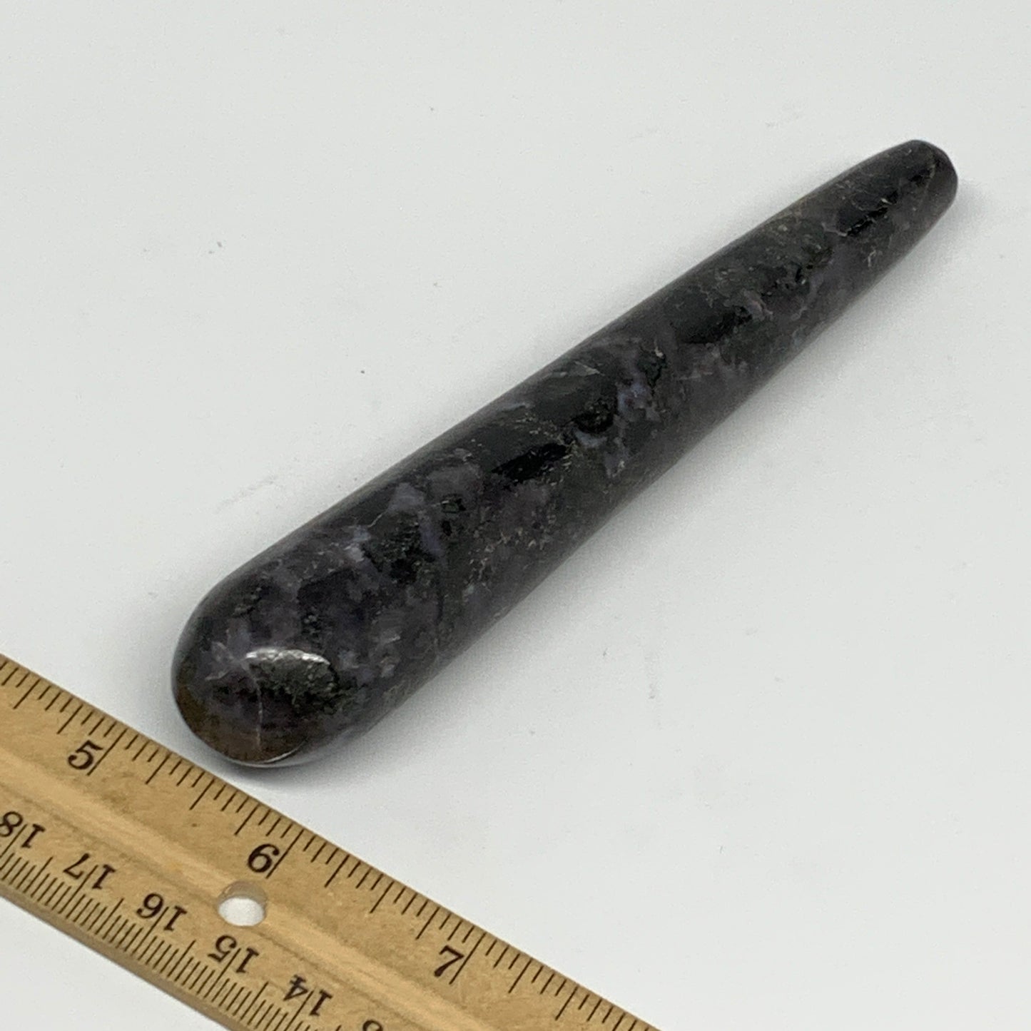135.6g,5.7"x1" Indigo Gabro Merlinite Stick, Wand,Home Decor,Collectible,B18036