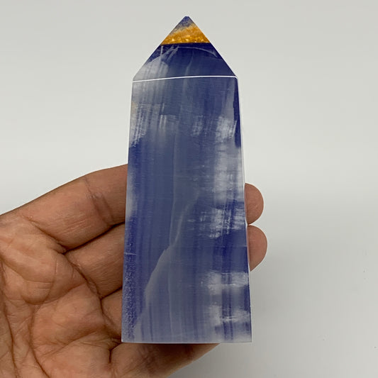 466.8g, 5.9"x1.6"x1.7" Dyed/Heated Calcite Point Tower Obelisk Crystal, B24993