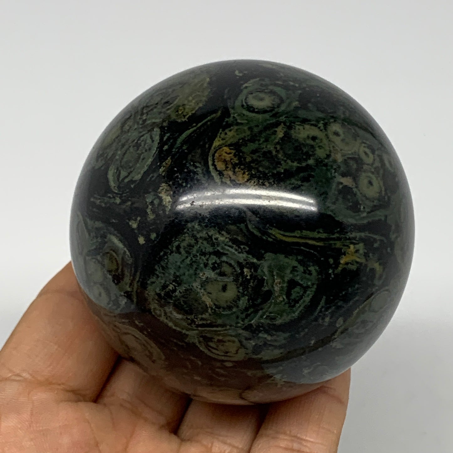 412.8g, 2.6"(66mm), Crocodile Kambaba Jasper Sphere Ball Reiki @Madagascar,B1570