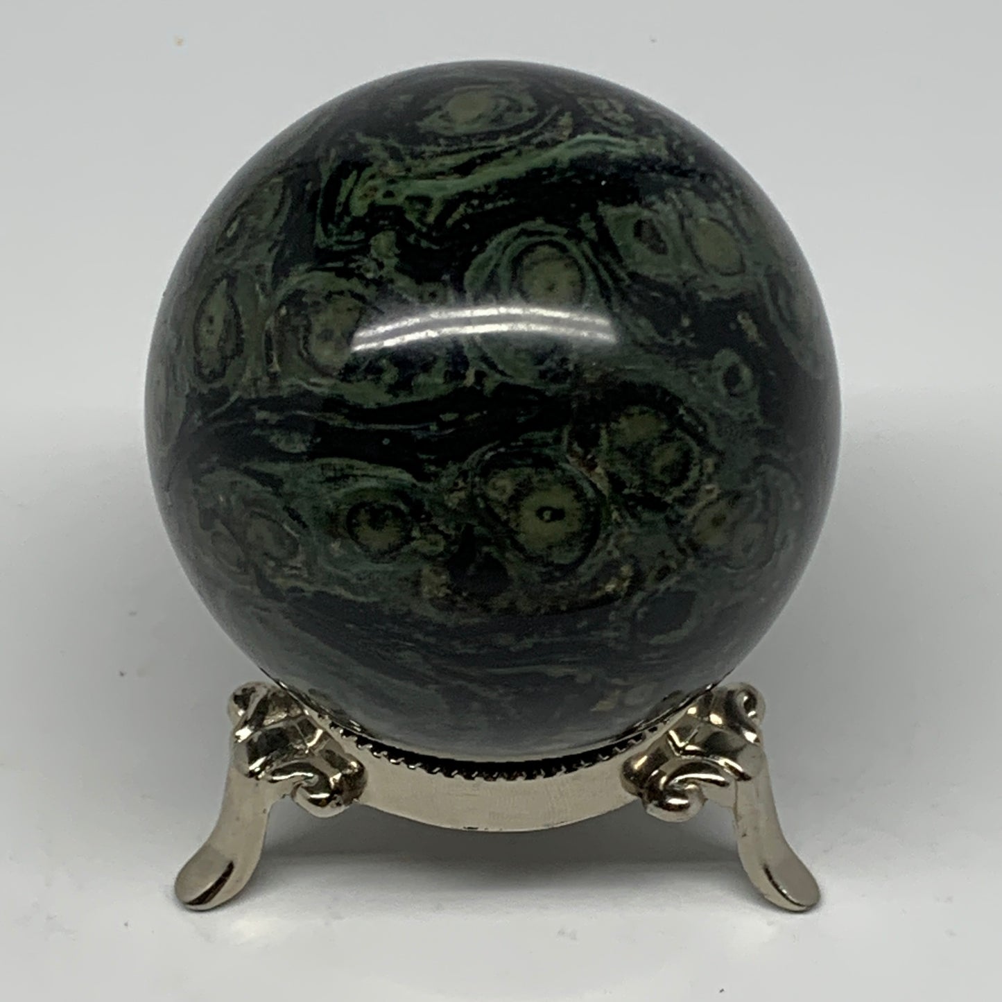412.8g, 2.6"(66mm), Crocodile Kambaba Jasper Sphere Ball Reiki @Madagascar,B1570