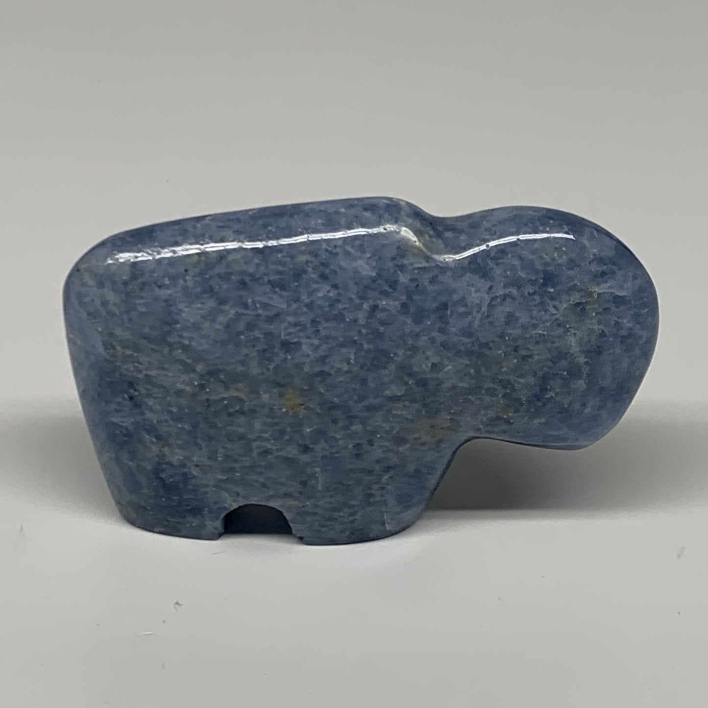 162.8g, 3.4"x2.2"x0.9" Natural Blue Calcite Buffalo Polished @Madagascar,B22870