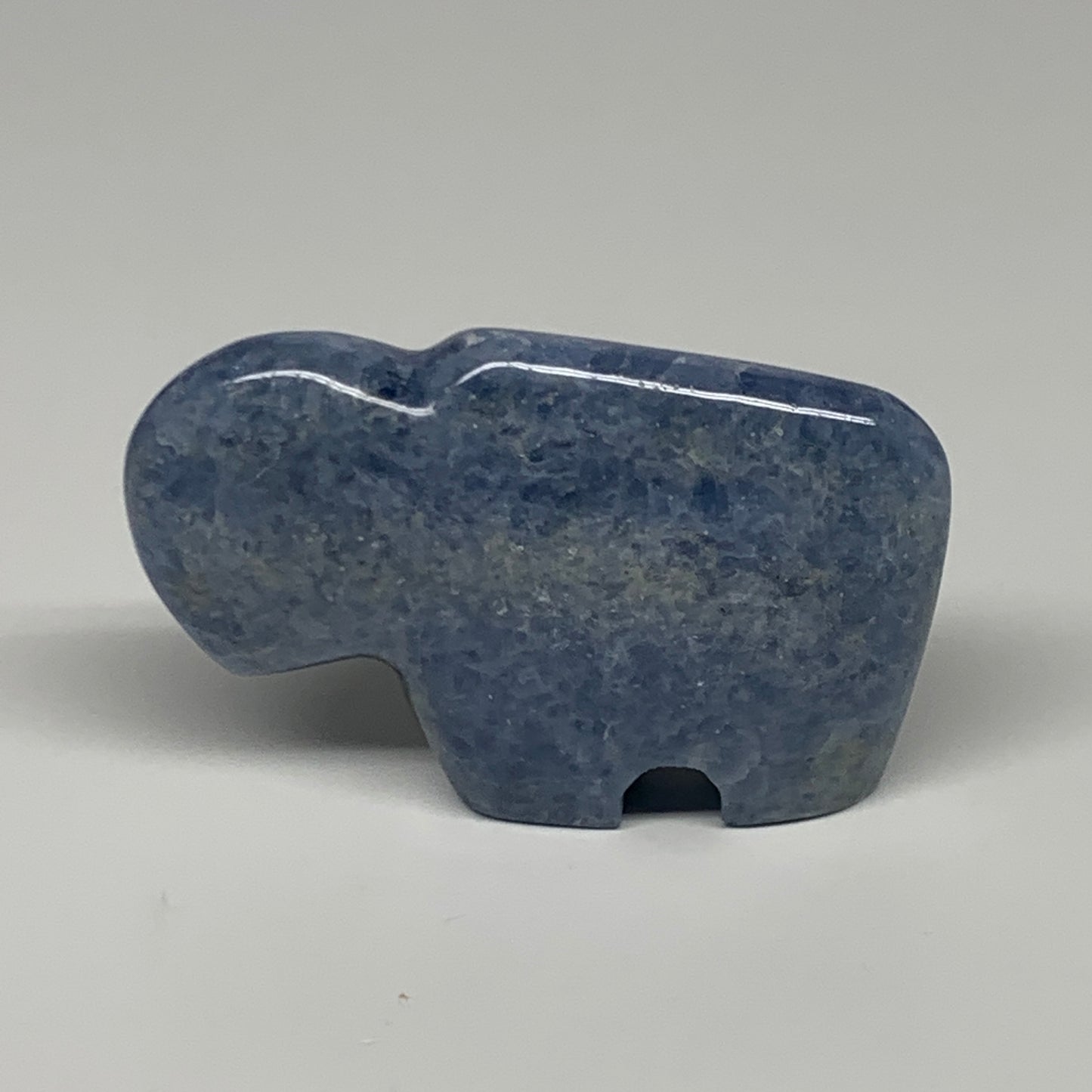 162.8g, 3.4"x2.2"x0.9" Natural Blue Calcite Buffalo Polished @Madagascar,B22870