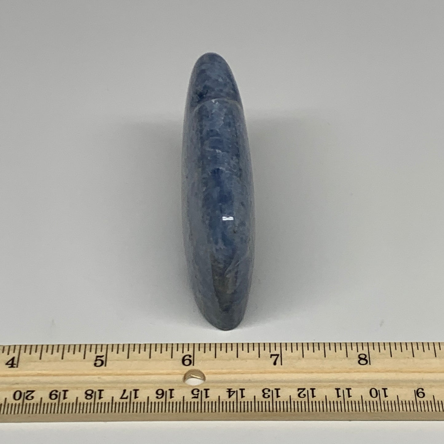 162.8g, 3.4"x2.2"x0.9" Natural Blue Calcite Buffalo Polished @Madagascar,B22870