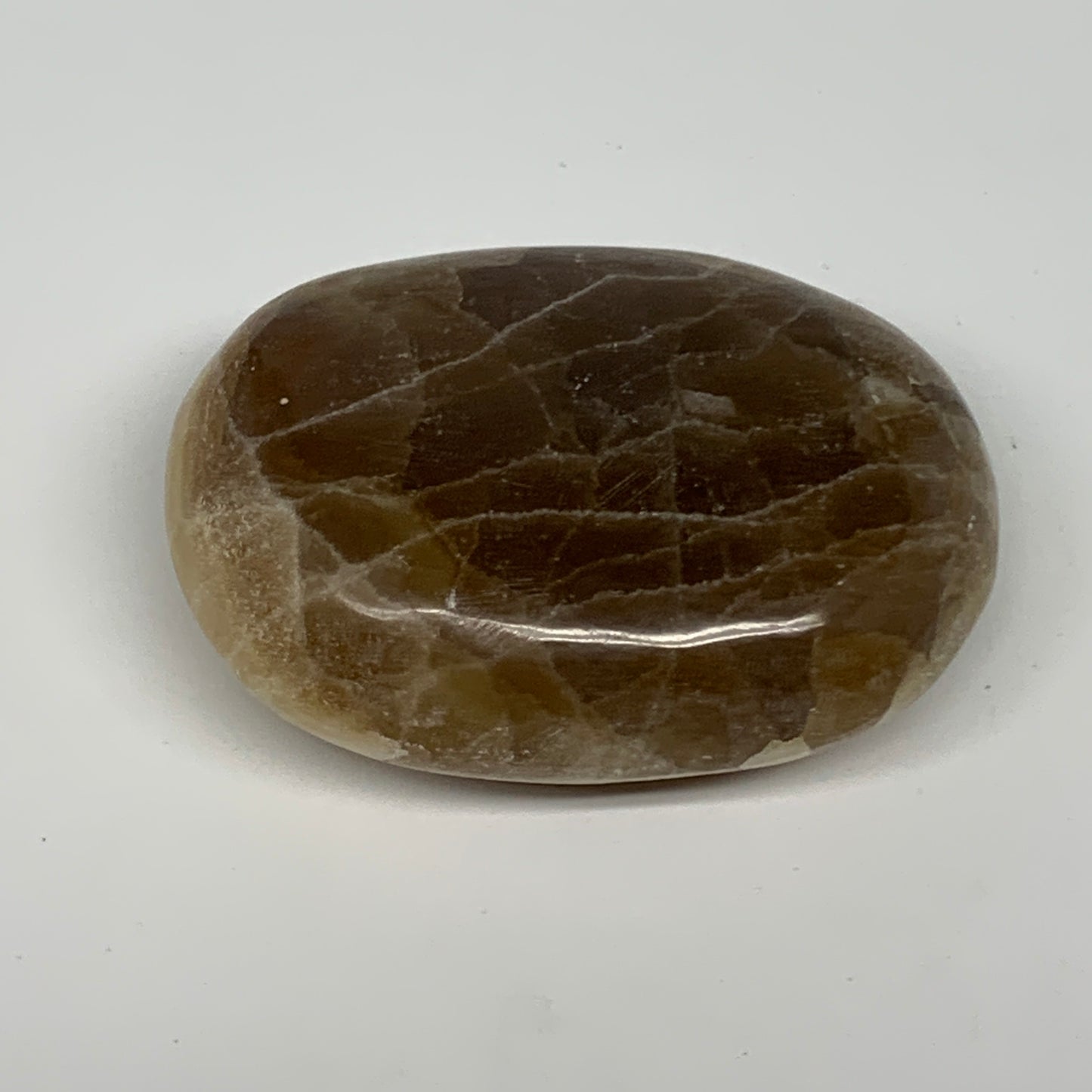 117.9g, 2.5"x1.8"x0.9", Honey Calcite Palm-Stone Reiki @Afghanistan, B14888