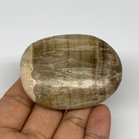 103.7g, 2.5"x1.9"x0.8", Honey Calcite Palm-Stone Reiki @Afghanistan, B14890