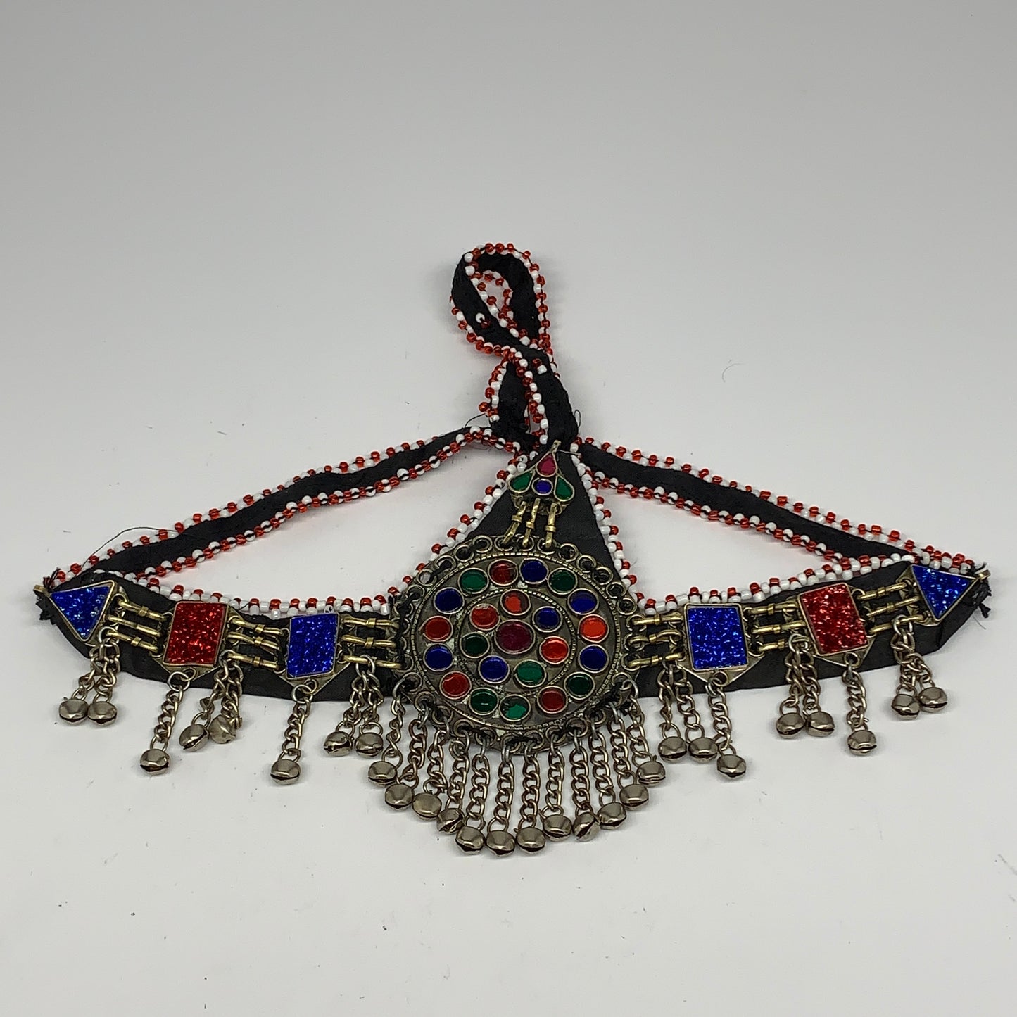 91.3g, Kuchi Headdress Headpiece Afghan Ethnic Tribal Jingle Bells @Afghanistan,