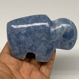 217g, 3.7"x2.4"x1" Natural Blue Calcite Buffalo Polished @Madagascar,B22873
