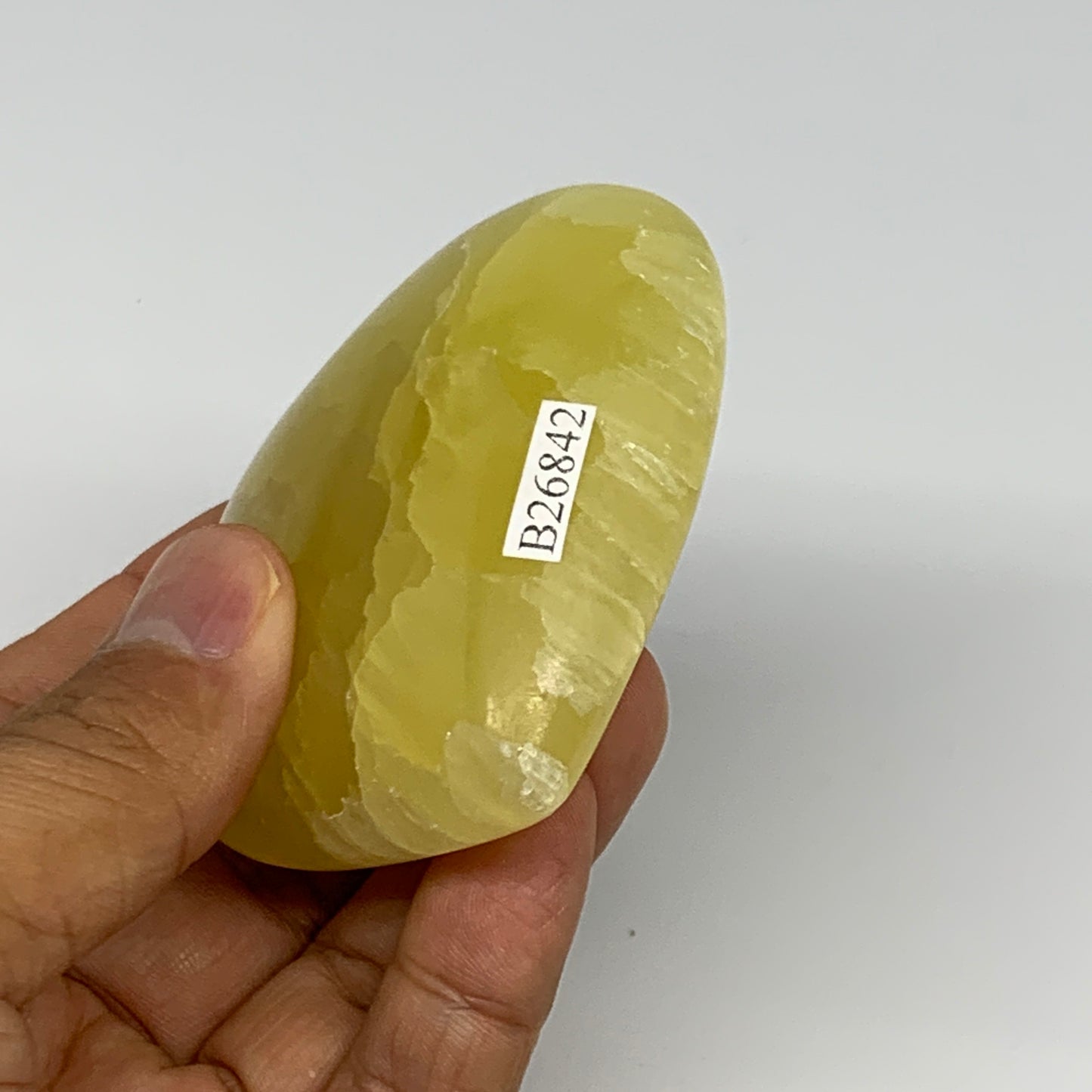 172.2g, 2.5"x2.8"x1" Lemon Calcite Heart Crystal Gemstones @Afghanistan,B26842